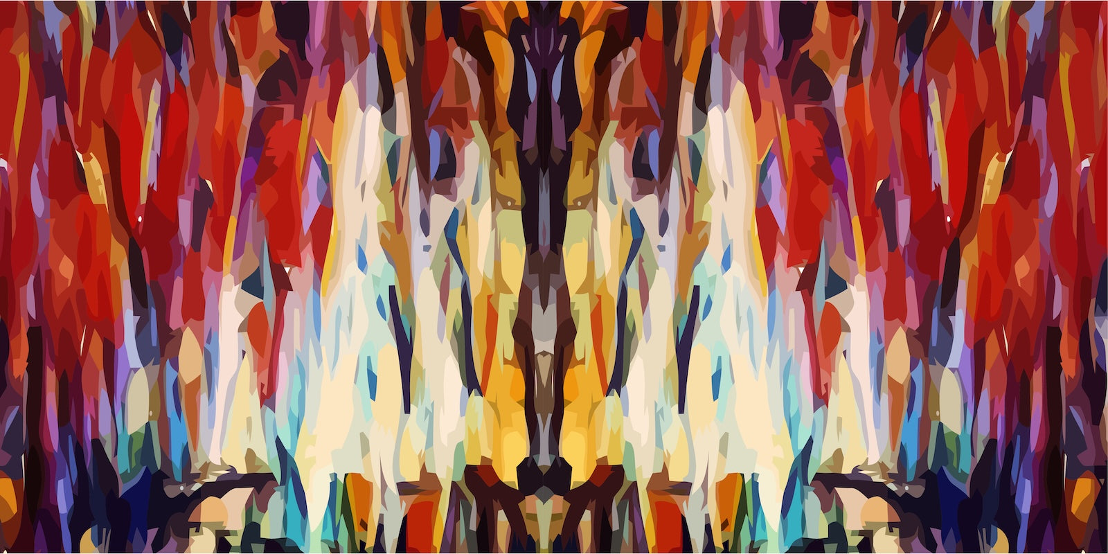Papier Peint Abstrait - Kaléidoscope de Flammes Multicolores