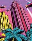 Papier Peint Tropical - Palmiers Colorés Fluo