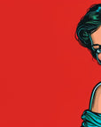 Papier Peint Pop Art - Femme Rouge Expressif