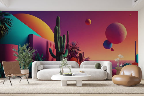 Papier Peint Miami - Paysage Nocturne Tropical