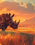 Papier Peint Animaux - Rhinocéros Sauvage Portrait