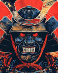 Papier Peint Samouraï - Casque Rouge Guerrier