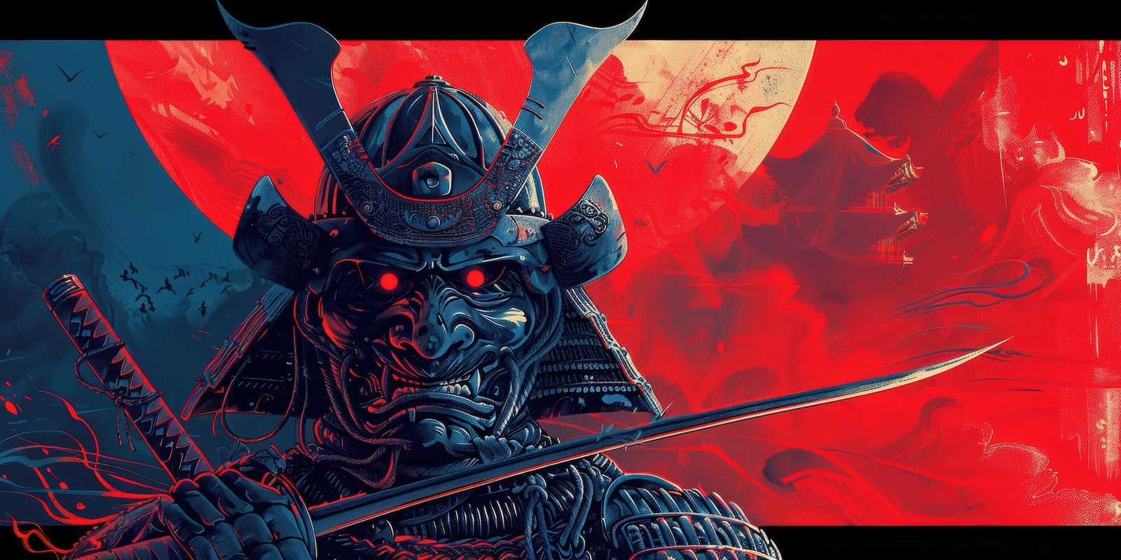 Papier Peint Samouraï - Guerrier Cyberpunk
