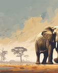 Papier Peint Animaux - Famille d'Éléphants Savane