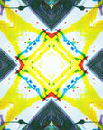 Papier Peint Géométrique - Diamants Vert et Jaune