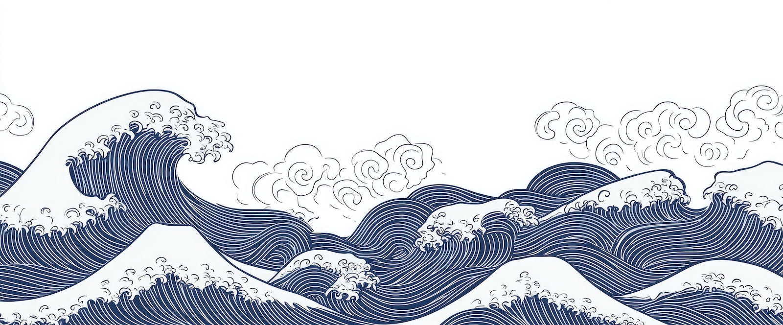Papier Peint Japonais - Grande Vague Colorée