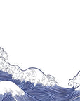 Papier Peint Japonais - Vague Bleue Graphique