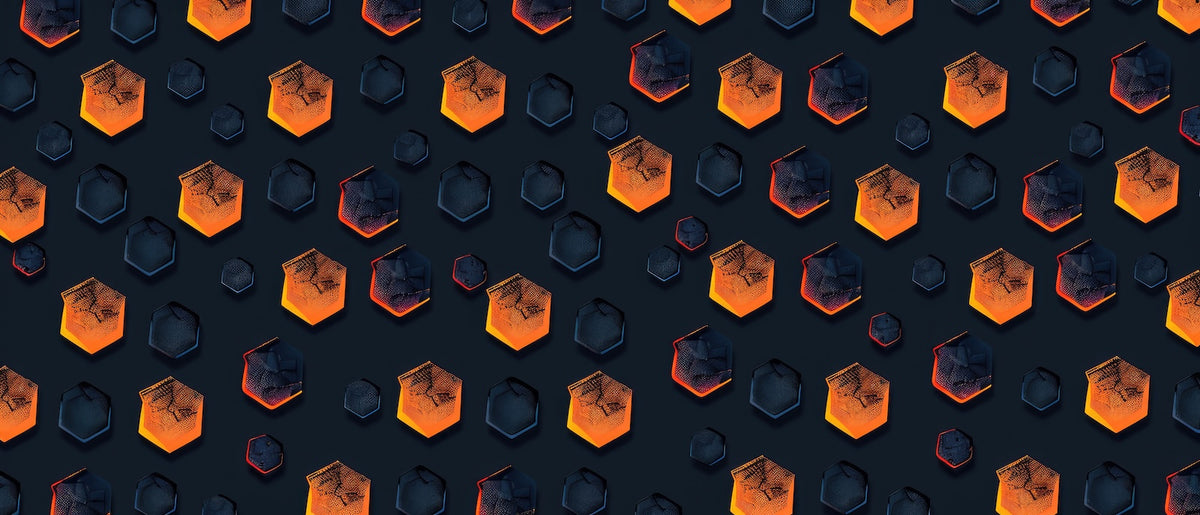Geometric Wallpaper - Orange Circles on Black