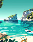 Papier Peint Plages - Plage Turquoise et Palmiers