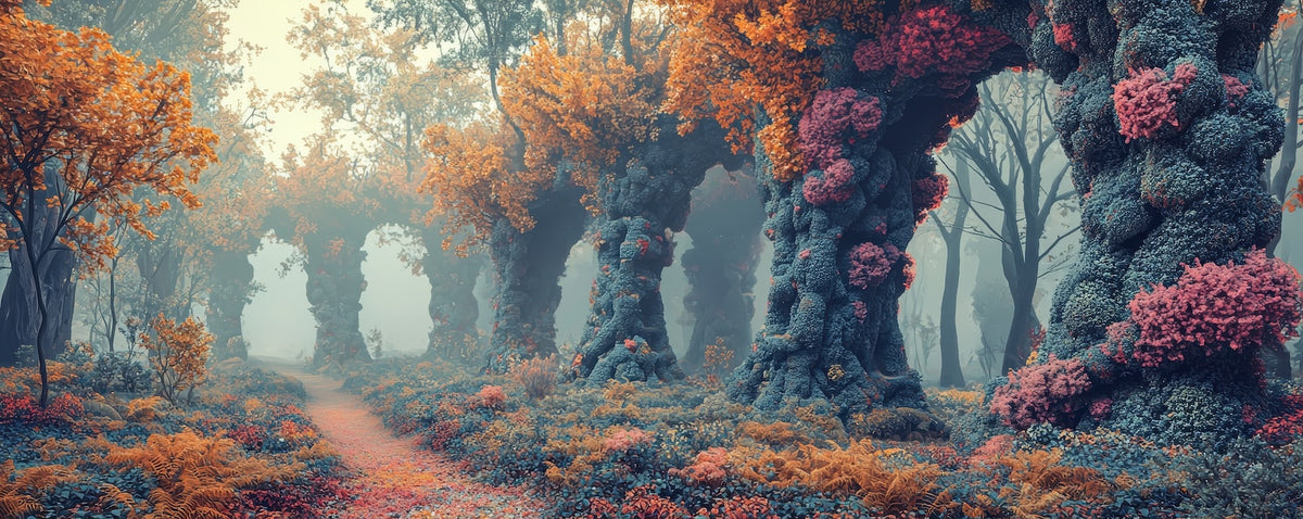 Papier Peint Forêt - Cascade Forêt Verte