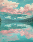 Papier Peint Paysage - Lac Vert Brumeux