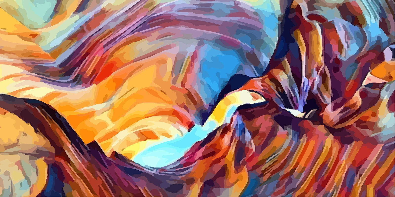 Papier Peint Abstrait - Tourbillon de Couleurs Vibrantes