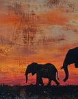 Papier Peint Animaux - Savane Coucher de Soleil
