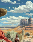 Papier Peint Far West - Squelette Cowboy dans le Désert