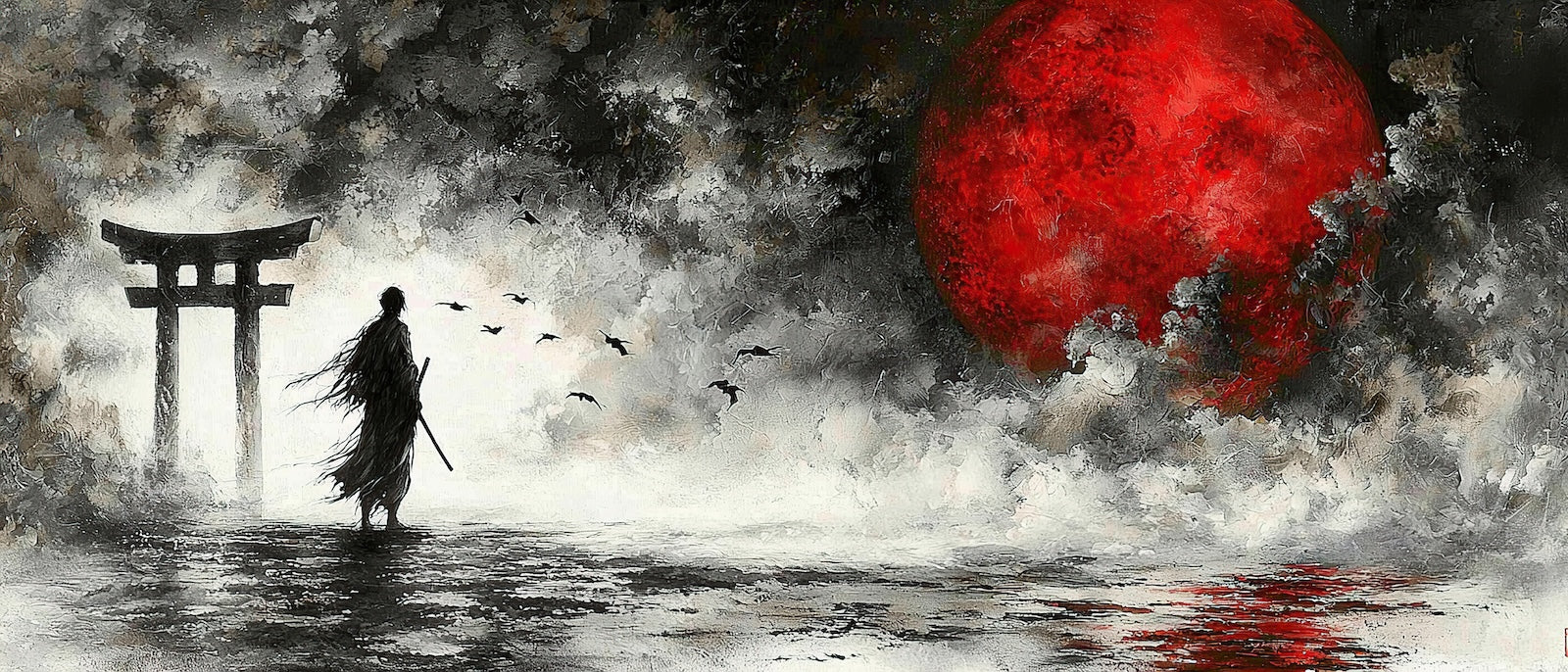 Papier Peint Forêt - Personnage dans la Brume