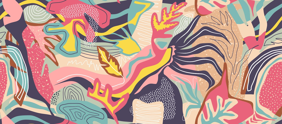 Abstract Wallpaper - Colorful Wildlife Pattern