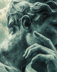 Papier Peint Illustration - Statue et Nuages Dramatiques