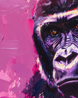 Papier Peint Animaux - Gorille Pop Art Rose