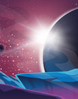 Papier Peint Espace - Éclipse et Planètes Pourpres