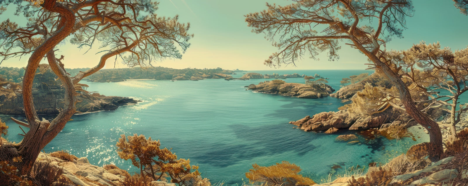 Papier Peint Paysage - Côte Colorée Tropicale