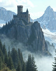 Papier Peint Fantastique - Château dans les Montagnes