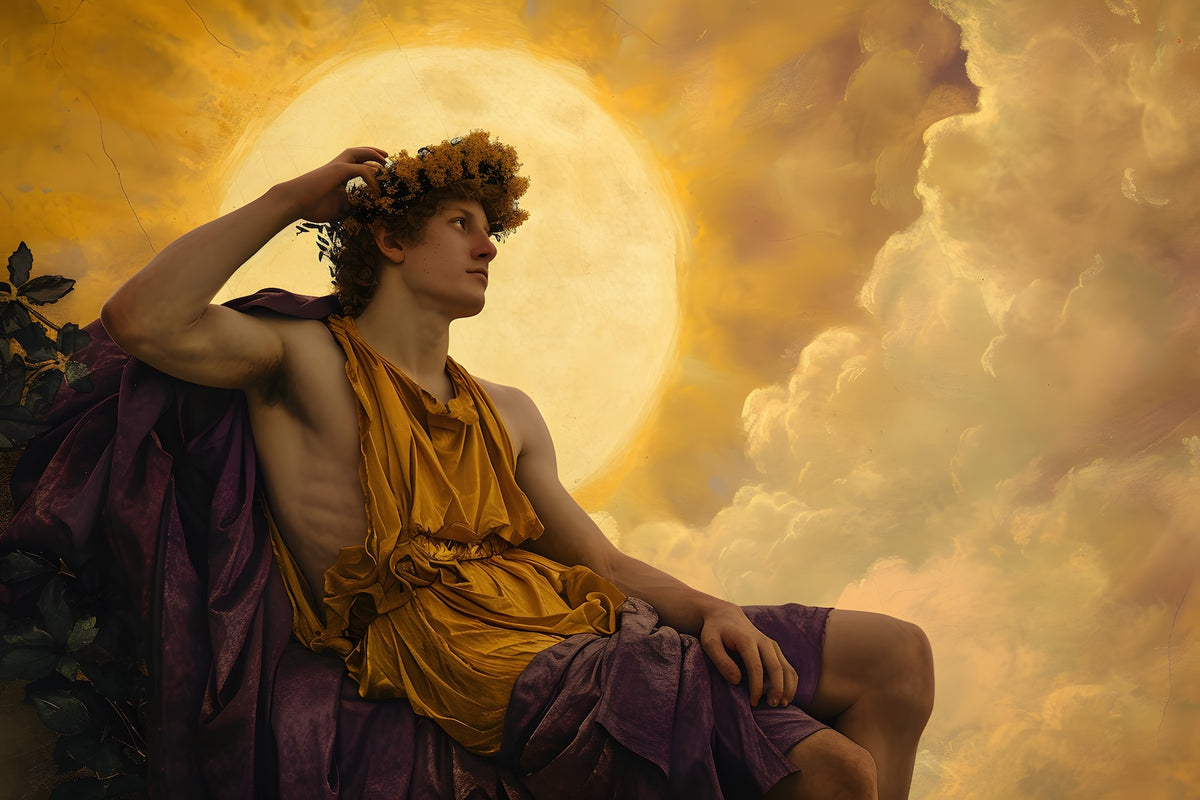 Wallpaper Illustration - Golden Figure in the Clouds