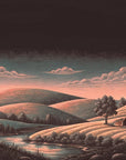 Papier Peint Paysage - Hiver au Crépuscule
