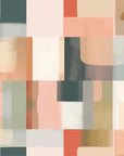 Papier Peint Abstrait - Patchwork Pastel Géométrique