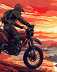 Papier Peint Moto - Motocross au Coucher de Soleil