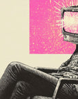 Papier Peint Pop Art - Homme Télévision Collage Rétro