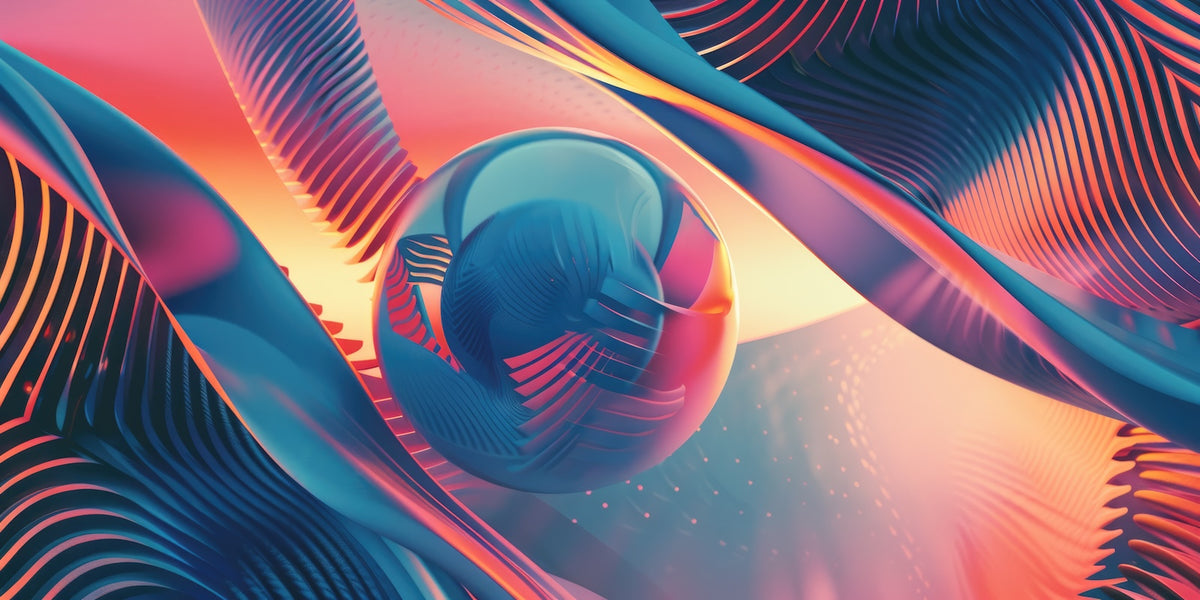 Abstract Wallpaper - Colorful Sphere and Waves