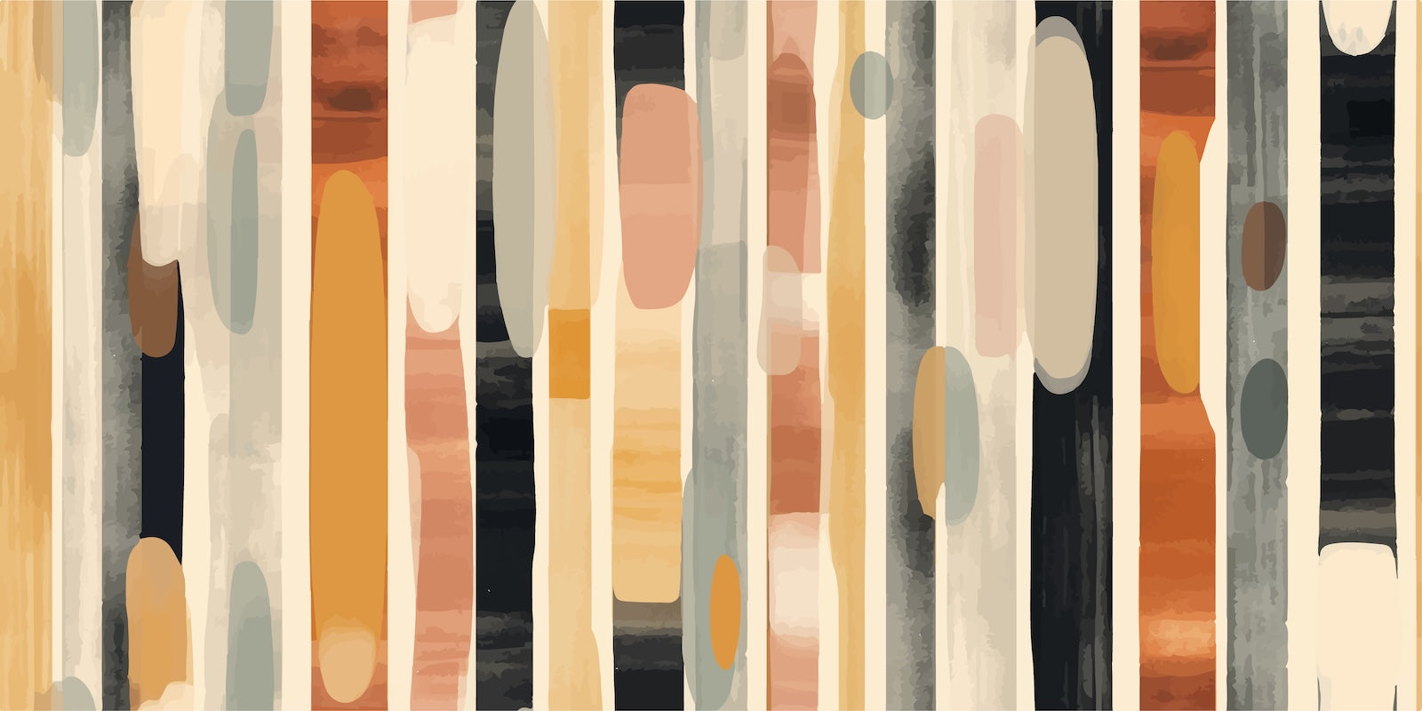 Papier Peint Abstrait - Rayures Organiques Terracotta