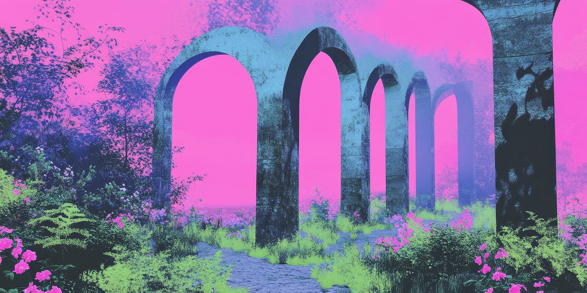 Abstract Wallpaper - Neon Pink Arches