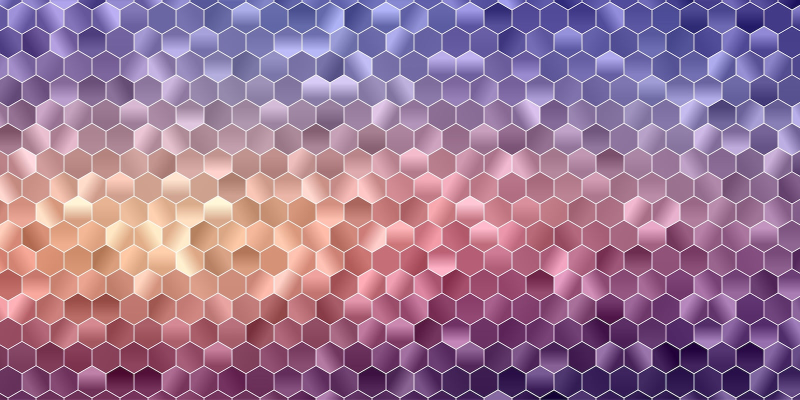 Papier Peint Géométrique - Hexagones Coucher de Soleil