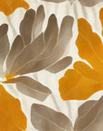 Papier Peint Floral - Feuilles Beige et Orange