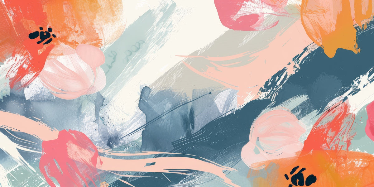 Abstract Wallpaper - Pink and Blue Painted Mountains
