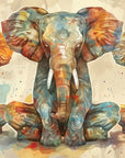 Animal Wallpaper - Watercolour Elephant Trio