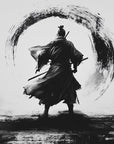 Papier Peint Samouraï - Duel Noir et Blanc