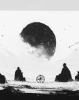 Papier Peint Samouraï - Silhouettes au Clair de Lune