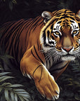 Papier Peint Animaux - Tigre dans la Jungle Sombre