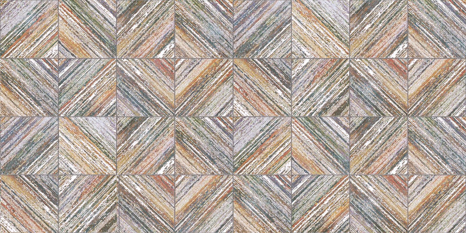 Papier Peint Géométrique - Losanges Bois et Marbre