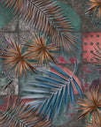 Papier Peint Tropical - Feuillage et Architecture Colorée