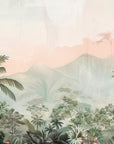 Papier Peint Tropical - Palmiers dans la Brume Rose