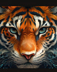 Papier Peint Animaux - Tigre et Fleurs Orange