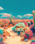 Desert Wallpaper - Illustrated Colorful Cacti