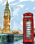 Tapeta krajobrazowa – Big Ben i czerwona budka telefoniczna w Londynie