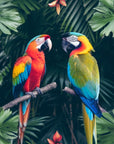 Papier Peint Oiseaux & Rapaces - Perroquets Tropicaux Colorés