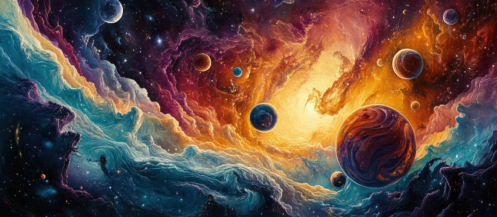 Papier Peint Espace - Nébuleuse Colorée