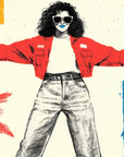 Papier Peint Pop Art - Silhouette Colorée Rétro