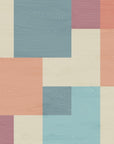Papier Peint Bois - Damier Multicolore Pastel